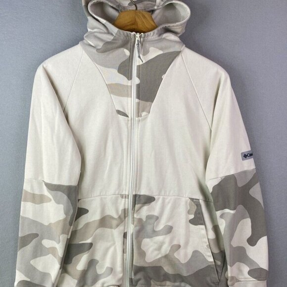 Columbia Hoodie Sweatshirt Mens Small Camo Full Zip Casual Outdoor Light Jacket - Picture 7 of 9